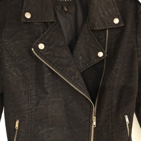 Tribal Biker Jacket Size Small with silver hardware, colour is navy blue - Picture 1 of 10